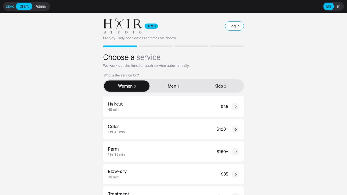 Online booking system
